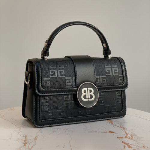 Monogram Imported Handbag-Black