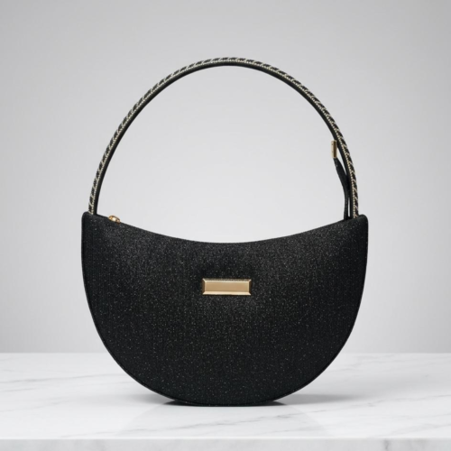 Midnight Shimmer Half-Moon Bag