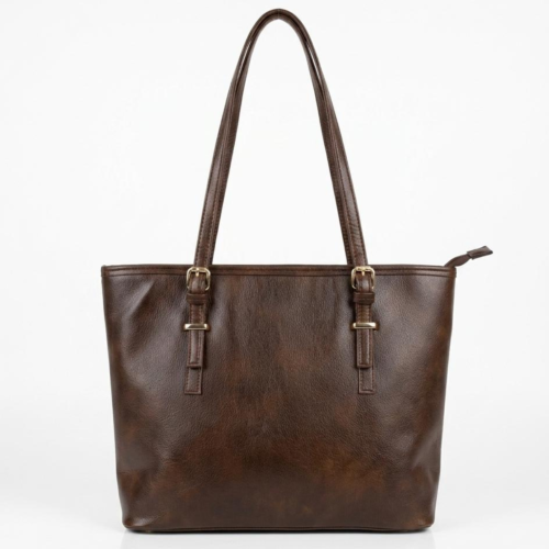 Sevoye Heritage Buckle-Strap Tote-Coffee