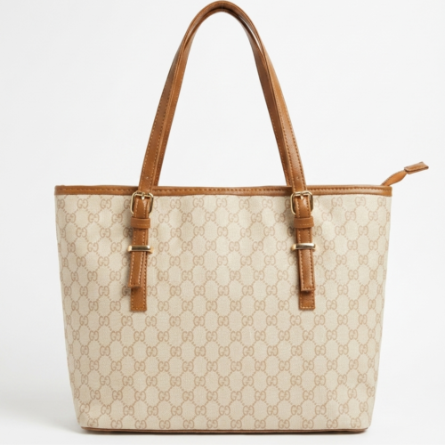 Sevoye Monogram Canvas Tote-Sandstone
