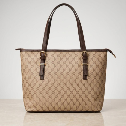 Sevoye Monogram Canvas Tote-Almond