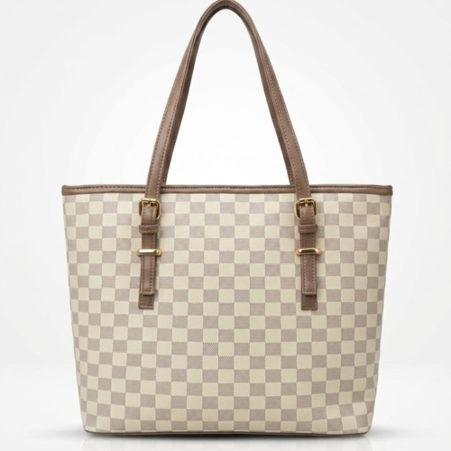 Sevoye Monogram Canvas Tote-Vanilla