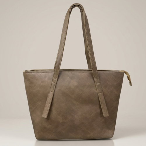 Textured Tote Bag-Brown
