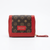 Dual Zipper Printed Mini wallet-Red